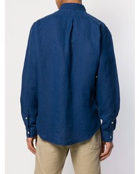 Chemise à manches longues bleu marine Ralph Lauren