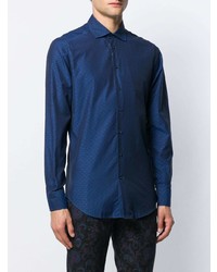 Chemise à manches longues bleu marine Etro