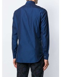 Chemise à manches longues bleu marine Etro