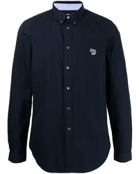 Chemise à manches longues bleu marine PS Paul Smith