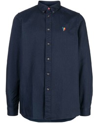 Chemise à manches longues bleu marine PS Paul Smith