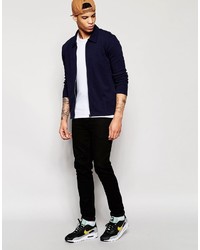 Chemise à manches longues bleu marine Pull&Bear