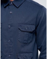 Chemise à manches longues bleu marine Asos