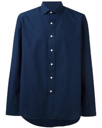 Chemise à manches longues bleu marine Salvatore Piccolo