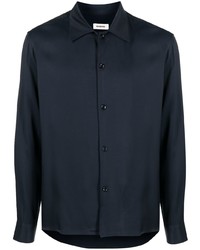 Chemise à manches longues bleu marine Sandro