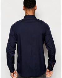 Chemise à manches longues bleu marine Asos