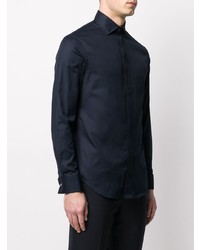 Chemise à manches longues bleu marine Emporio Armani