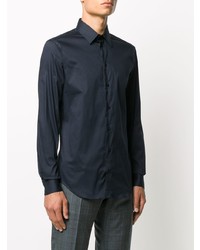 Chemise à manches longues bleu marine Emporio Armani