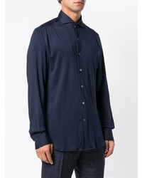 Chemise à manches longues bleu marine Canali