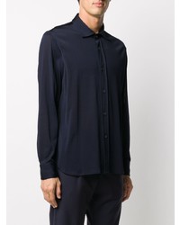 Chemise à manches longues bleu marine Tom Ford