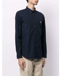 Chemise à manches longues bleu marine PS Paul Smith