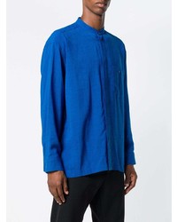 Chemise à manches longues bleue Issey Miyake Men