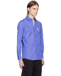 Chemise à manches longues bleue Moschino