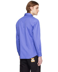 Chemise à manches longues bleue Moschino