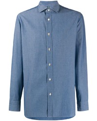 Chemise à manches longues bleue Borrelli