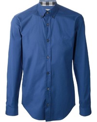 Chemise à manches longues bleue Burberry