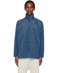 Chemise à manches longues bleue Homme Plissé Issey Miyake