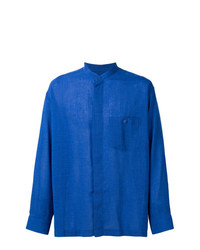 Chemise à manches longues bleue Issey Miyake Men