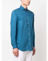 Chemise à manches longues bleue Lardini