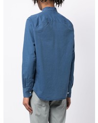 Chemise à manches longues bleue Kiton