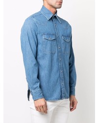 Chemise à manches longues bleue Tom Ford