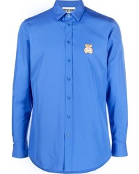 Chemise à manches longues bleue Moschino