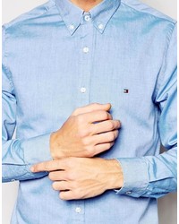Chemise à manches longues bleue Tommy Hilfiger