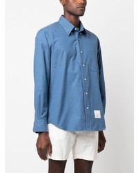 Chemise à manches longues bleue Thom Browne
