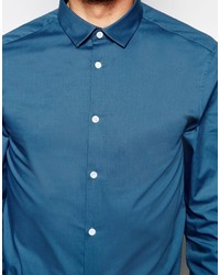 Chemise à manches longues bleue Asos