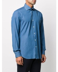 Chemise à manches longues bleue Barba