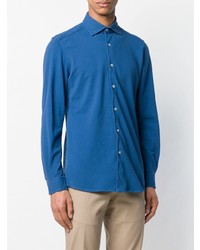 Chemise à manches longues bleue Fay