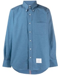 Chemise à manches longues bleue Thom Browne
