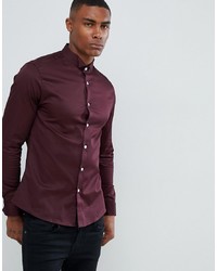 Chemise à manches longues bordeaux ASOS DESIGN