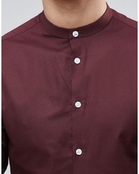 Chemise à manches longues bordeaux Asos