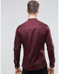 Chemise à manches longues bordeaux Asos