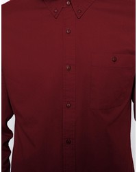 Chemise à manches longues bordeaux Asos