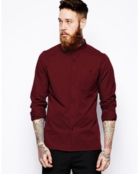 Chemise à manches longues bordeaux Asos