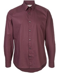 Chemise à manches longues bordeaux Cerruti 1881