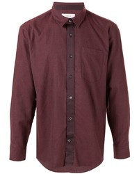 Chemise à manches longues bordeaux Cerruti 1881