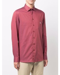 Chemise à manches longues bordeaux Etro