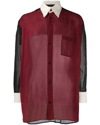 Chemise à manches longues bordeaux Magliano