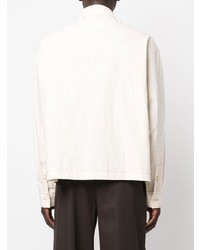 Chemise à manches longues brodée beige Jacquemus