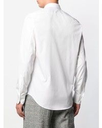 Chemise à manches longues brodée blanche et noire Alexander McQueen