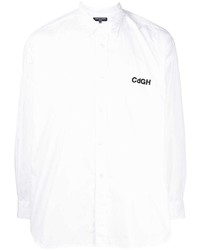 Chemise à manches longues brodée blanche Comme des Garcons Homme