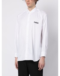 Chemise à manches longues brodée blanche Comme des Garcons Homme