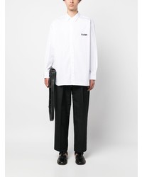 Chemise à manches longues brodée blanche Comme des Garcons Homme