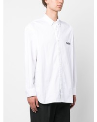 Chemise à manches longues brodée blanche Comme des Garcons Homme