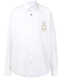 Chemise à manches longues brodée blanche Dolce & Gabbana