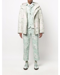 Chemise à manches longues brodée blanche Thom Browne