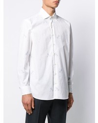 Chemise à manches longues brodée blanche Etro